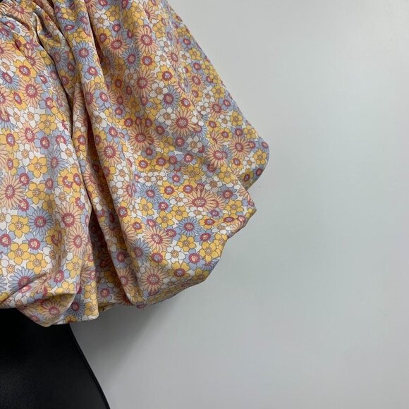 Zara Women's Floral Off the Shoulder Satin Effect Crop Top Size M NWT - Picture 5 of 14